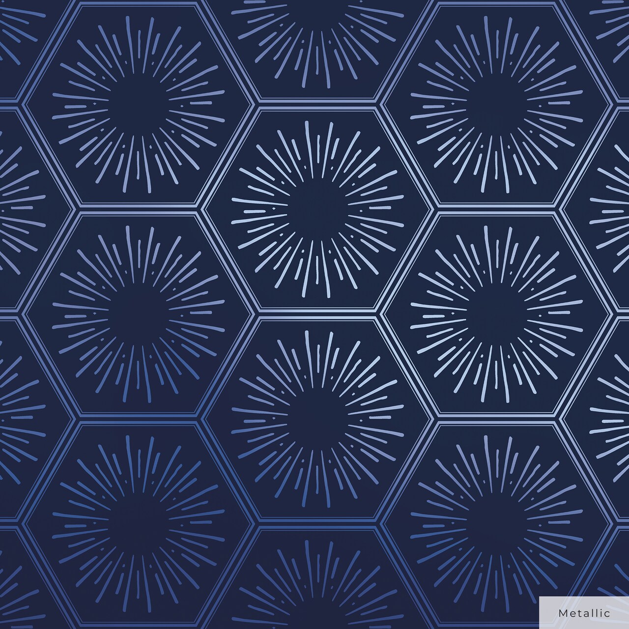 Tempaper Hello Sunshine Peel and Stick Wallpaper Metallic Royal Blue